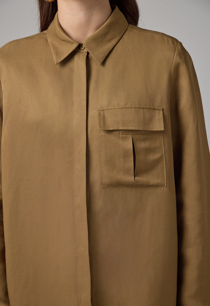 Choice Long Sleeve Basic Shirt Khaki