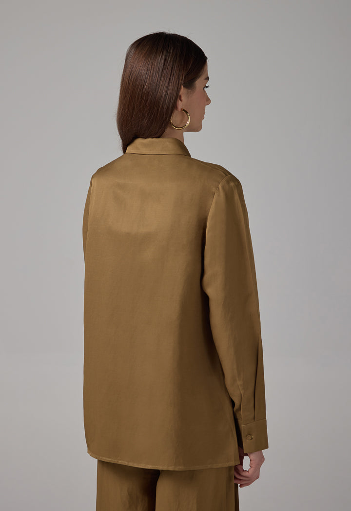 Choice Long Sleeve Basic Shirt Khaki