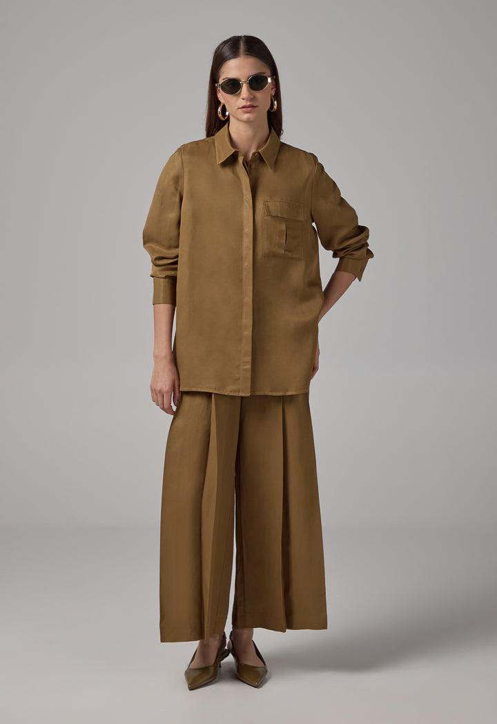 Choice Long Sleeve Basic Shirt Khaki