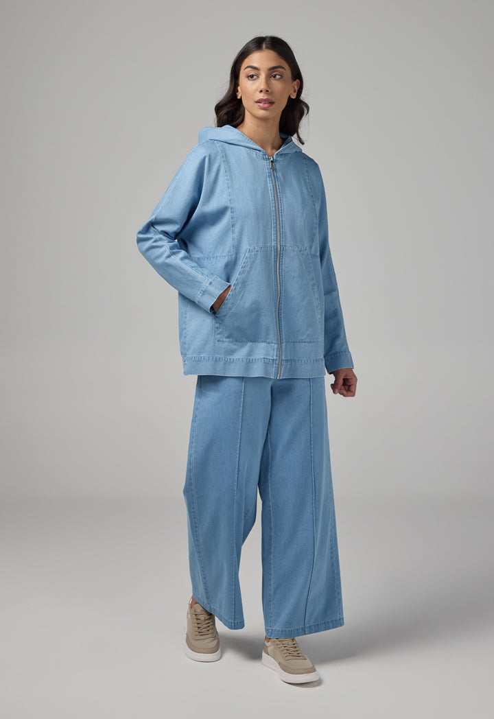 Choice Zip-Up Relaxed Fit Jacket Light Blue