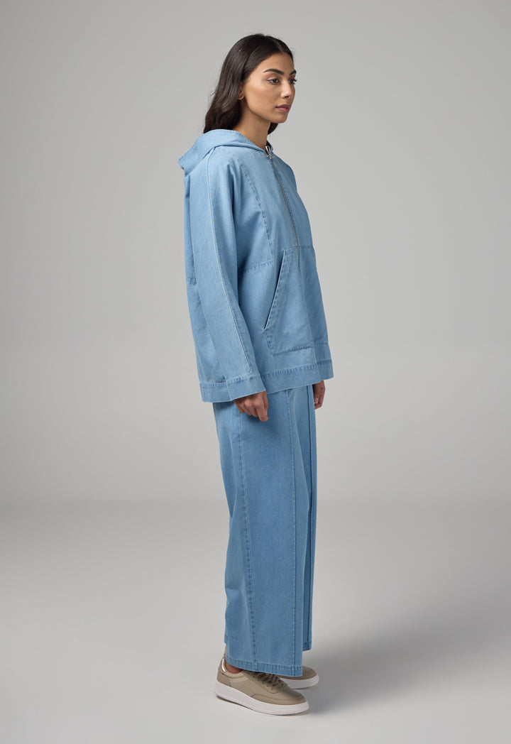 Choice Zip-Up Relaxed Fit Jacket Light Blue