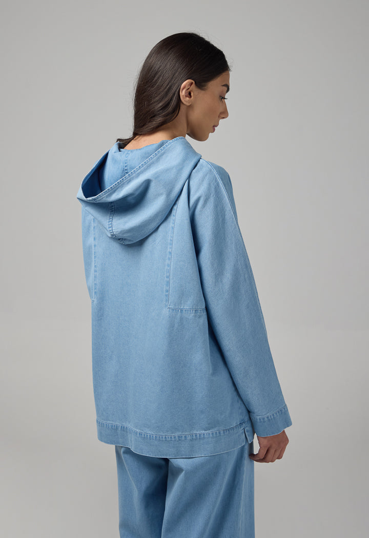 Choice Zip-Up Relaxed Fit Jacket Light Blue