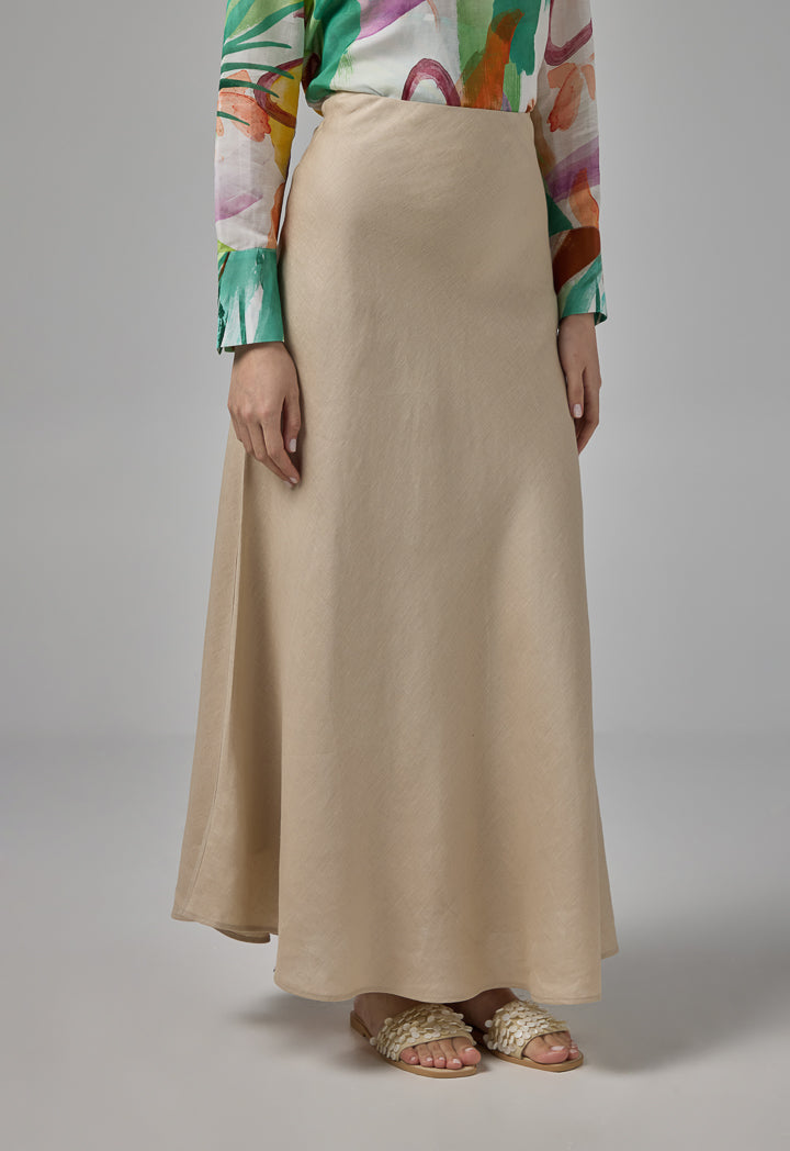 Choice A-Line Linen Basic Skirt Sand