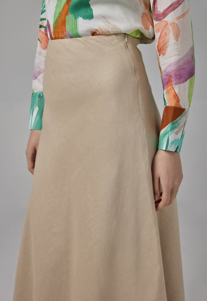 Choice A-Line Linen Basic Skirt Sand