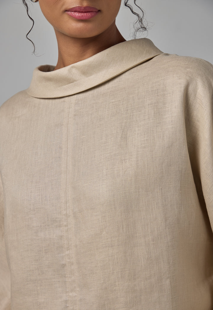 Choice Basic Linen Blouse Sand