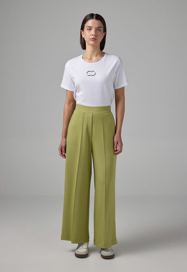 Choice Elasticated Waistband Solid Trousers Green