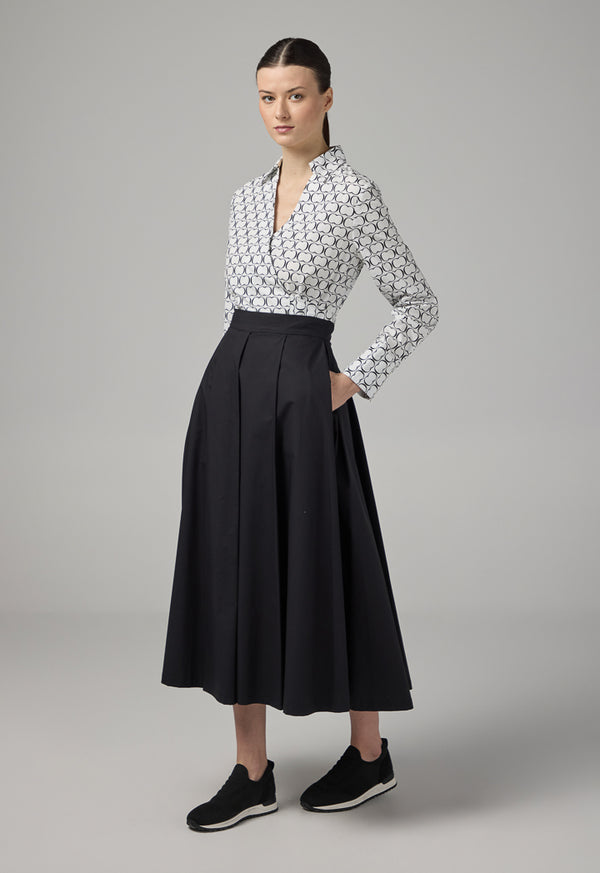 Choice Basic Pleated Maxi Skirt Black