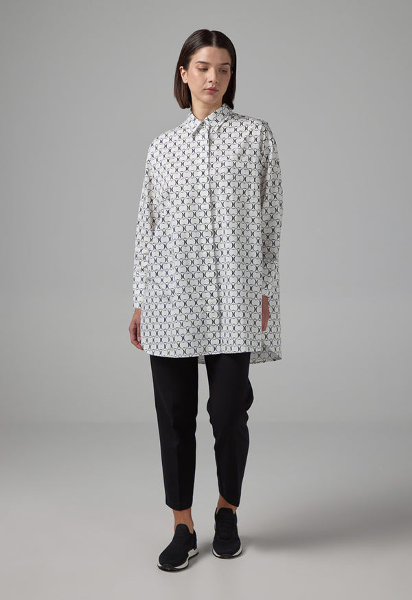 Choice Allover Monogram Print Long Shirt Black/Offwhite