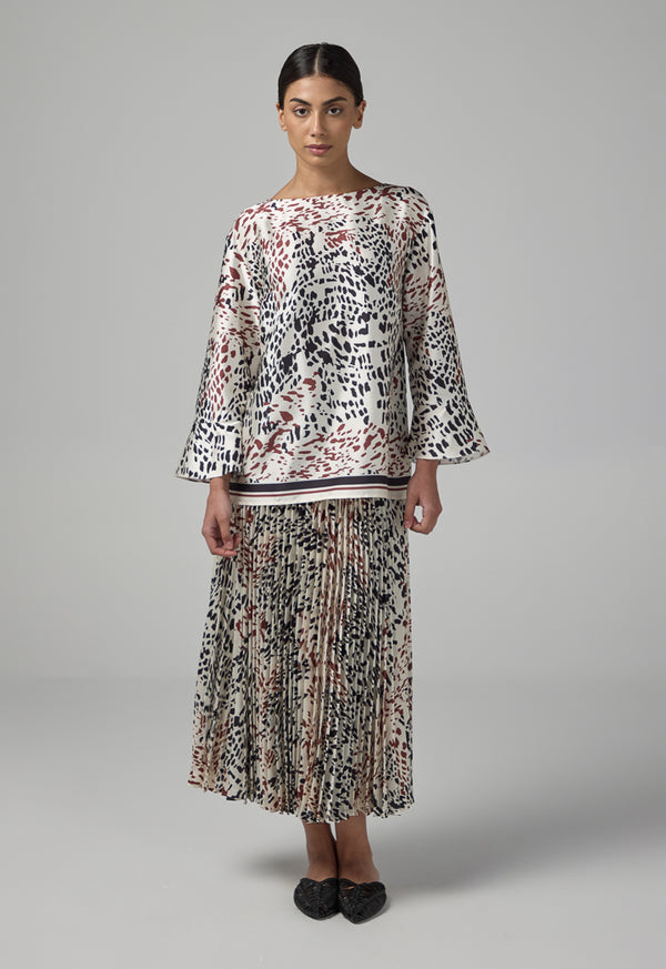 Choice Printed Long Sleeve Blouse Multi Color