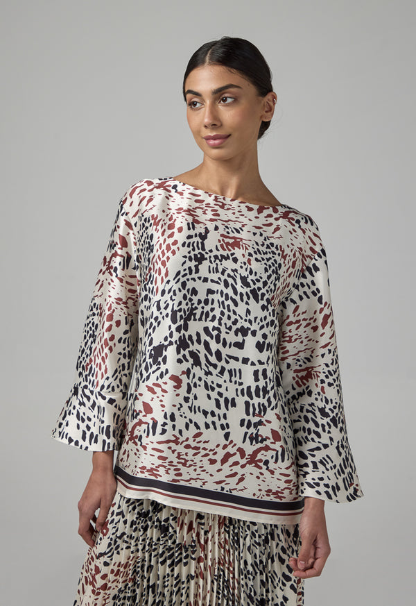 Choice Printed Long Sleeve Blouse Multi Color