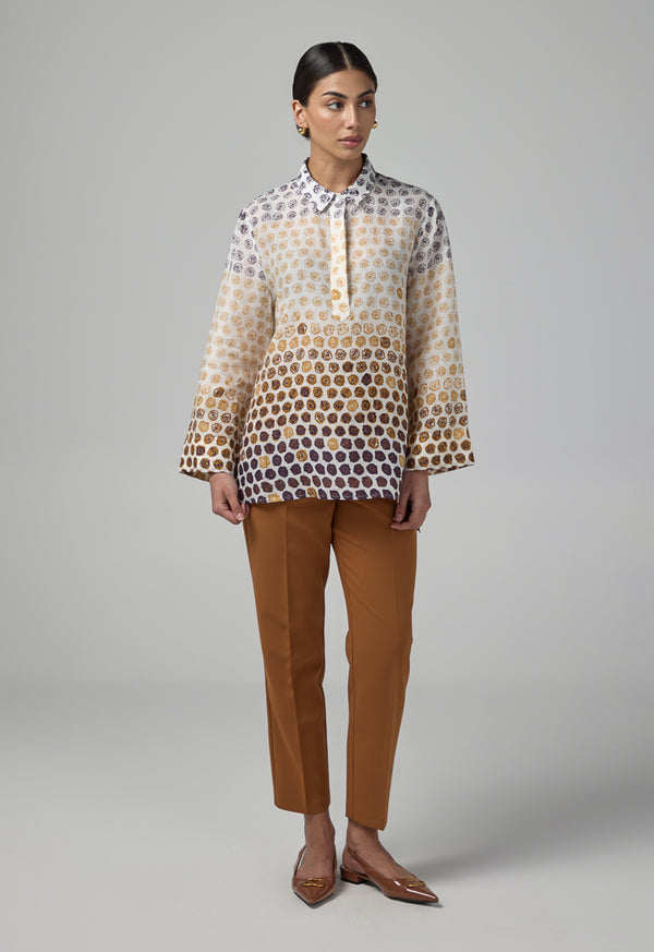 Choice Floral Print Half Buttons Shirt Multi Color