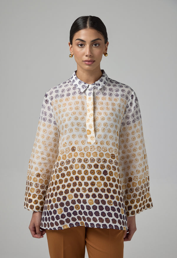 Choice Floral Print Half Buttons Shirt Multi Color