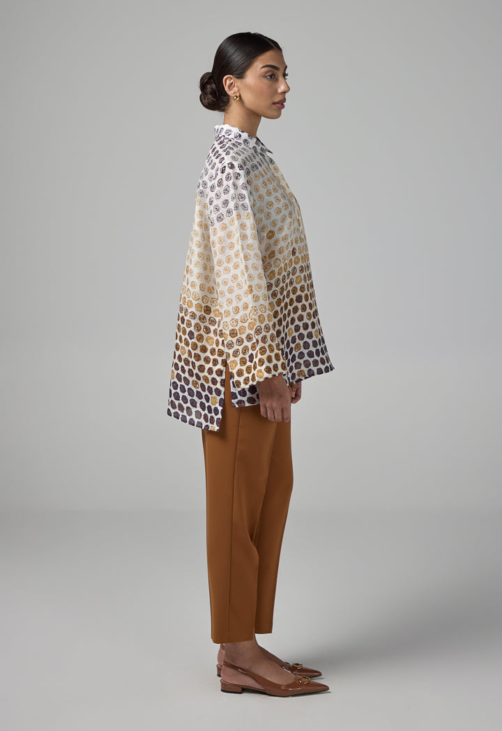 Choice Floral Print Half Buttons Shirt Multi Color