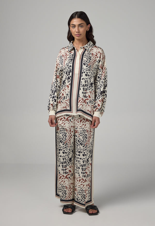 Choice Drop Shoulder Print Shirt Multi Color