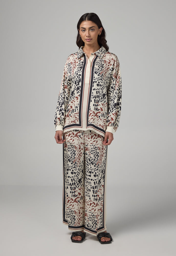 Choice Drop Shoulder Print Shirt Multi Color