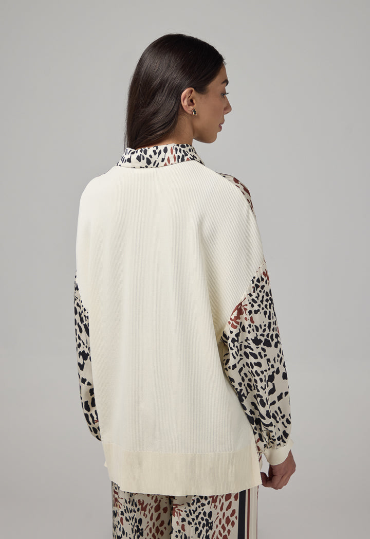 Choice Drop Shoulder Print Shirt Multi Color