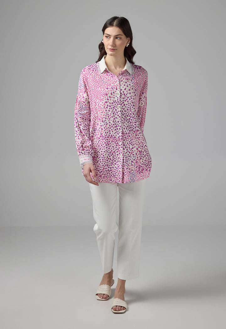 Choice Polka Dots Printed Regular Fit Shirt Purple