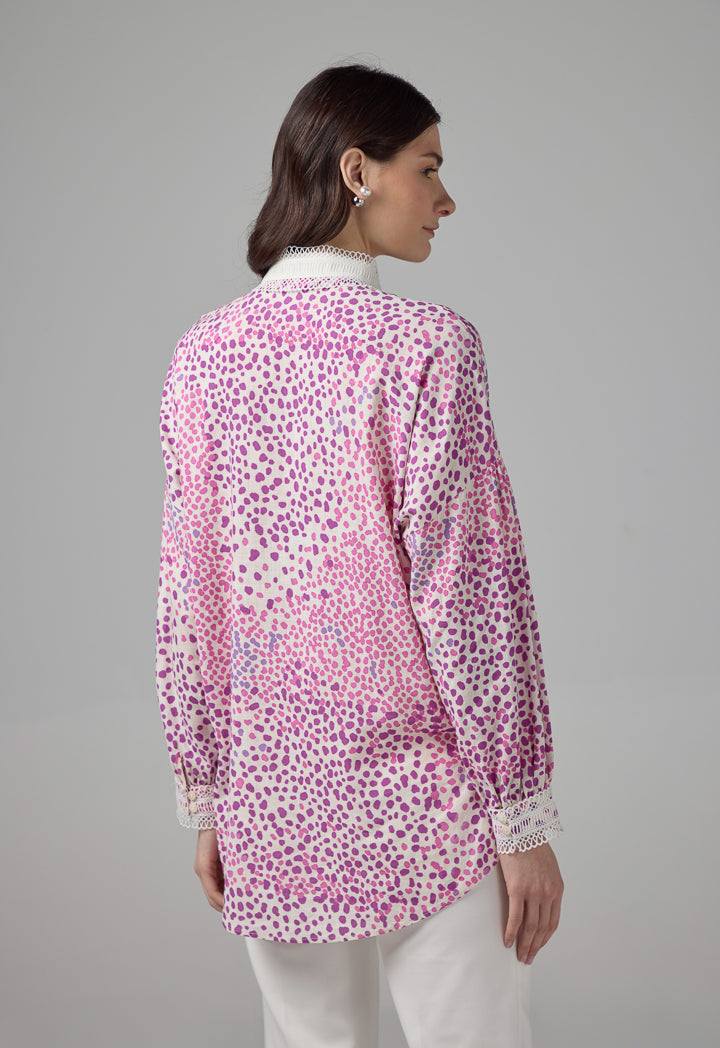 Choice Polka Dots Printed Regular Fit Shirt Purple