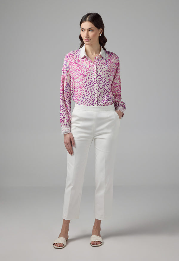 Choice Polka Dots Printed Regular Fit Shirt Purple