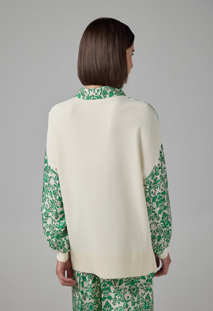 Choice Drop Shoulder Print Shirt Green