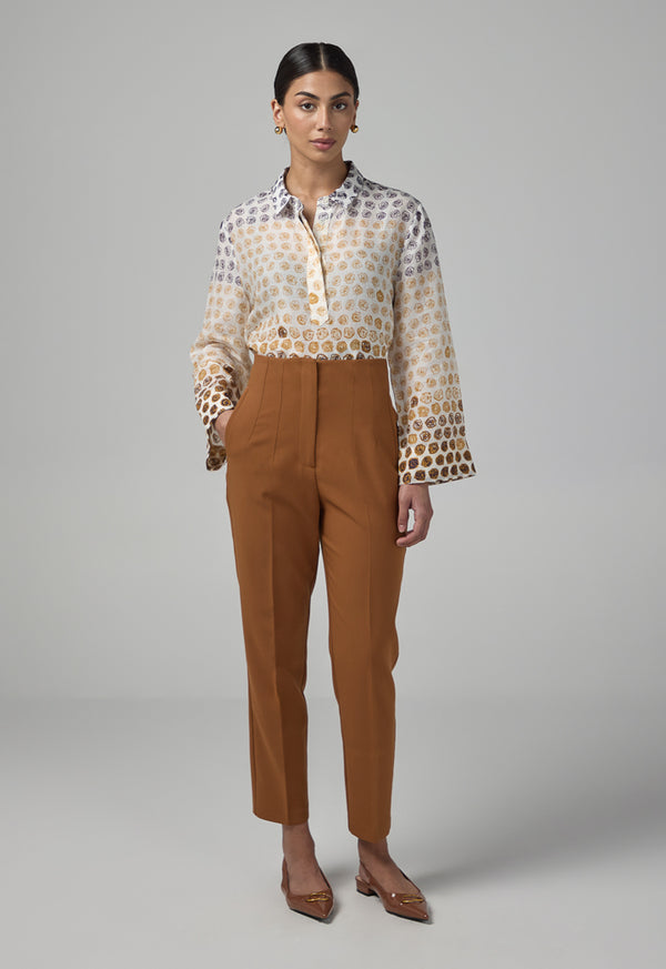 Choice Basic High-Waist Trousers Brown