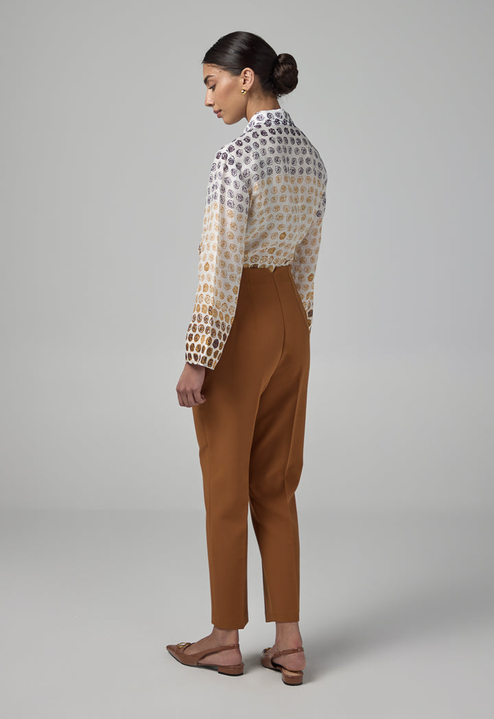 Choice Basic High-Waist Trousers Brown