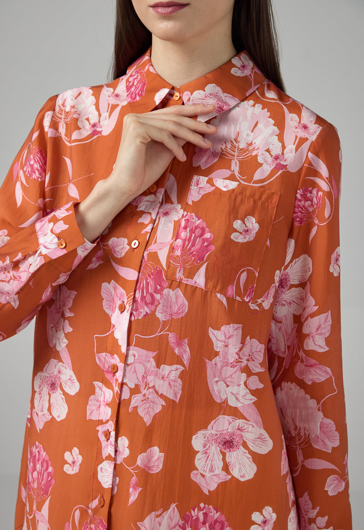 Choice Floral Printed Long Sleeves Shirt Multi Color