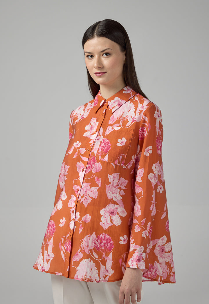 Choice Floral Printed Long Sleeves Shirt Multi Color