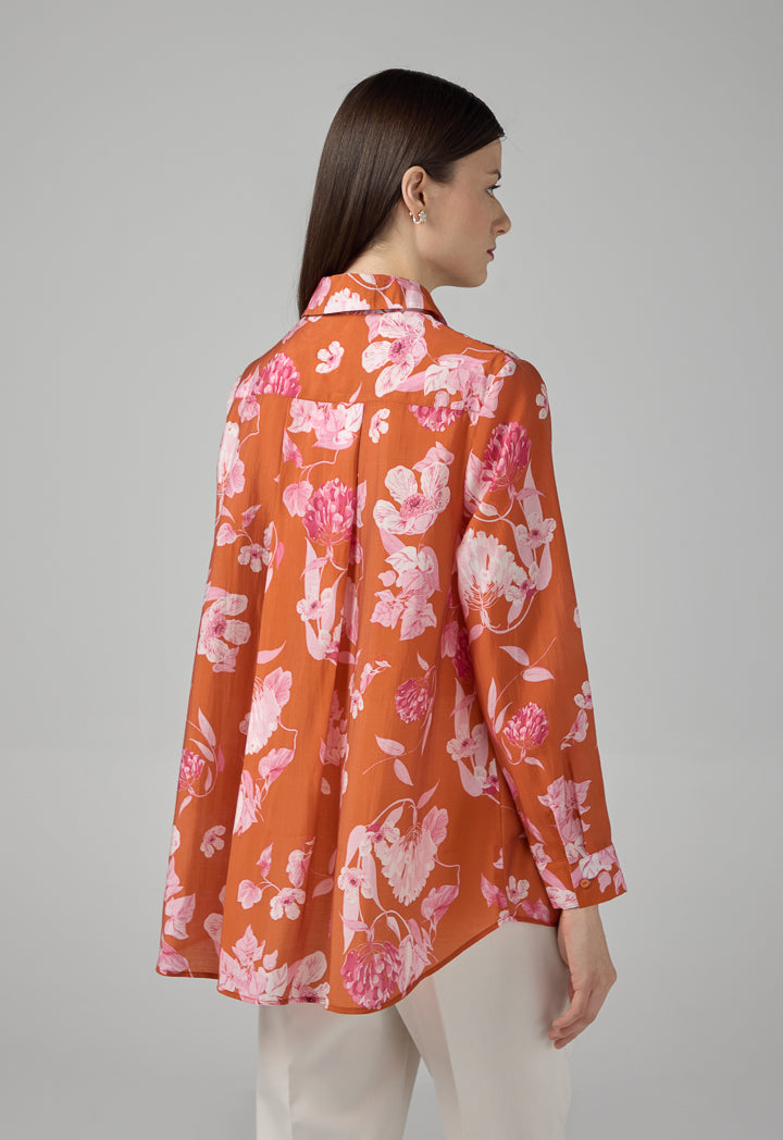 Choice Floral Printed Long Sleeves Shirt Multi Color