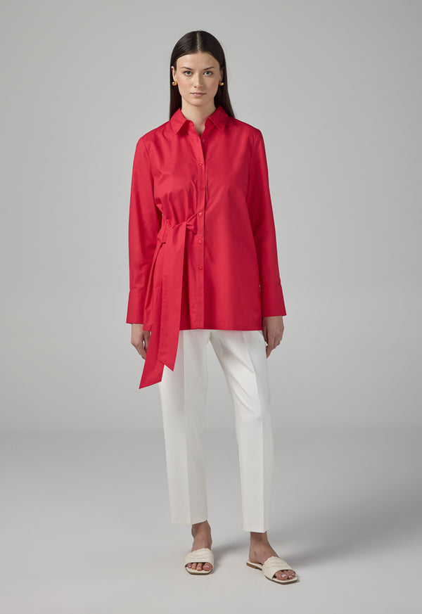 Choice Long Sleeve Basic Shirt Coral