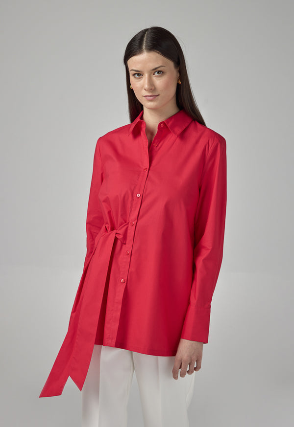 Choice Long Sleeve Basic Shirt Coral