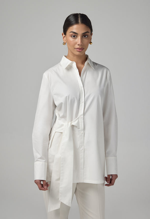 Choice Long Sleeve Basic Shirt Off White