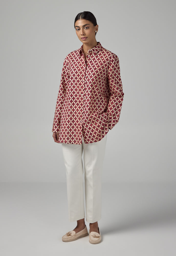 Choice All-Over Geometric Print Shirt Multi Color