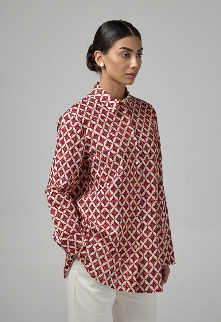 Choice All-Over Geometric Print Shirt Multi Color