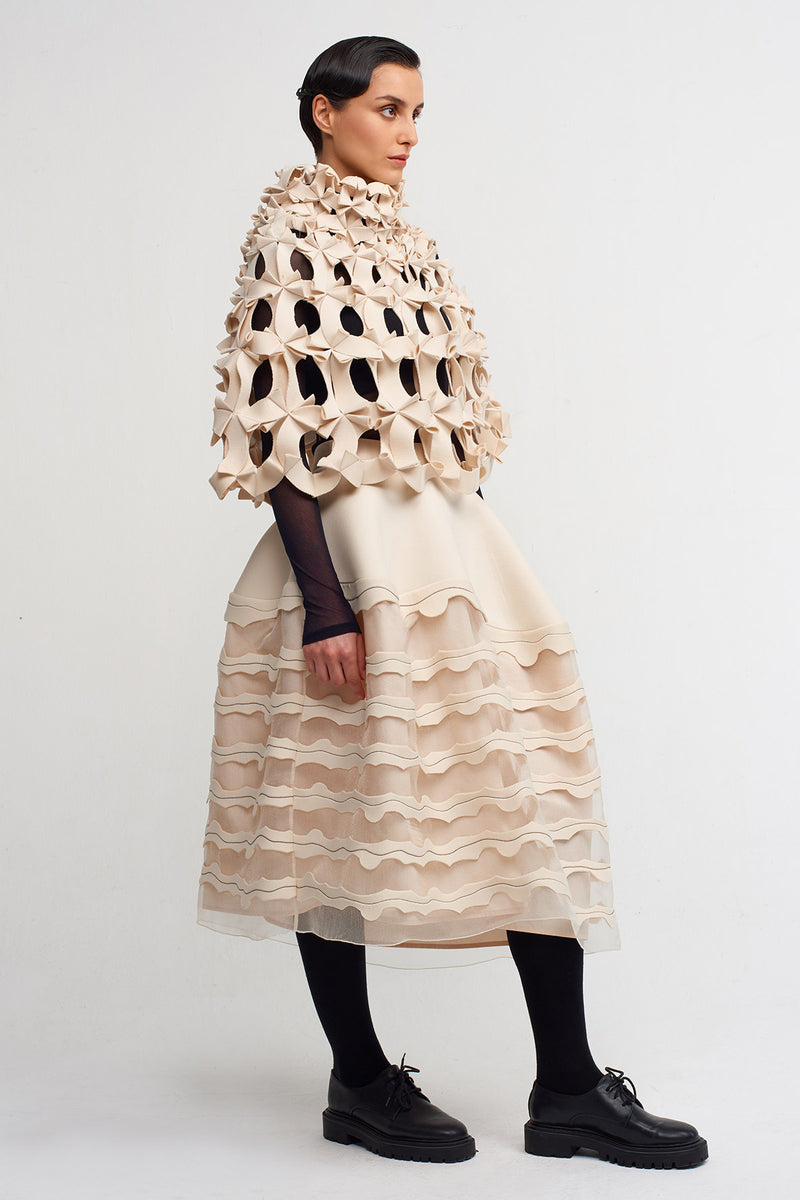 NU Handmade Window Detail Blouse Natural