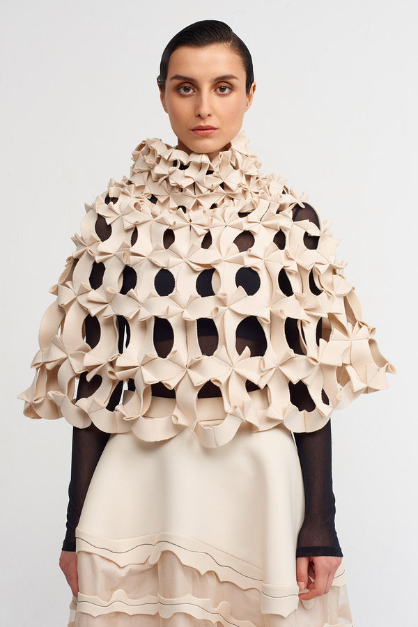 NU Handmade Window Detail Blouse Natural