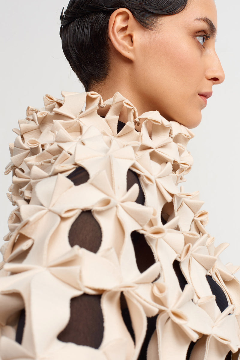 NU Handmade Window Detail Blouse Natural