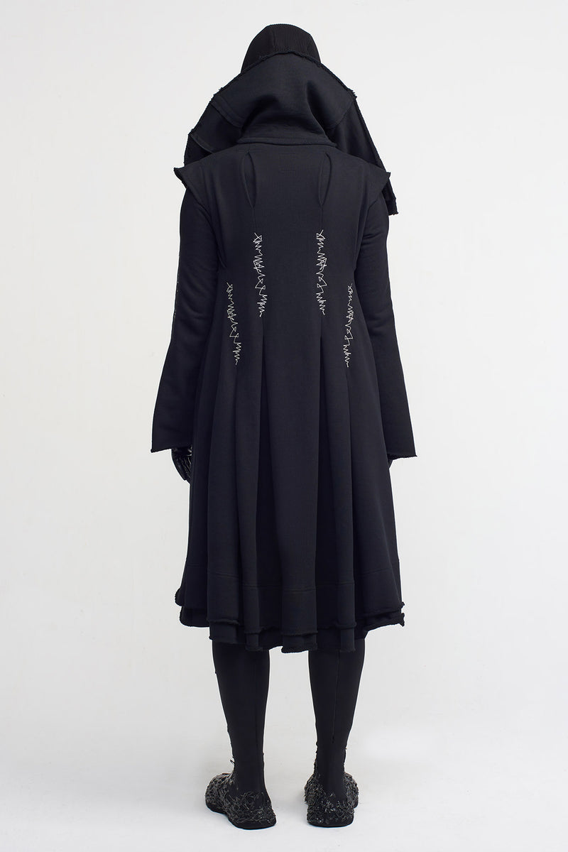 NU Embroidered Cape Jacket Black