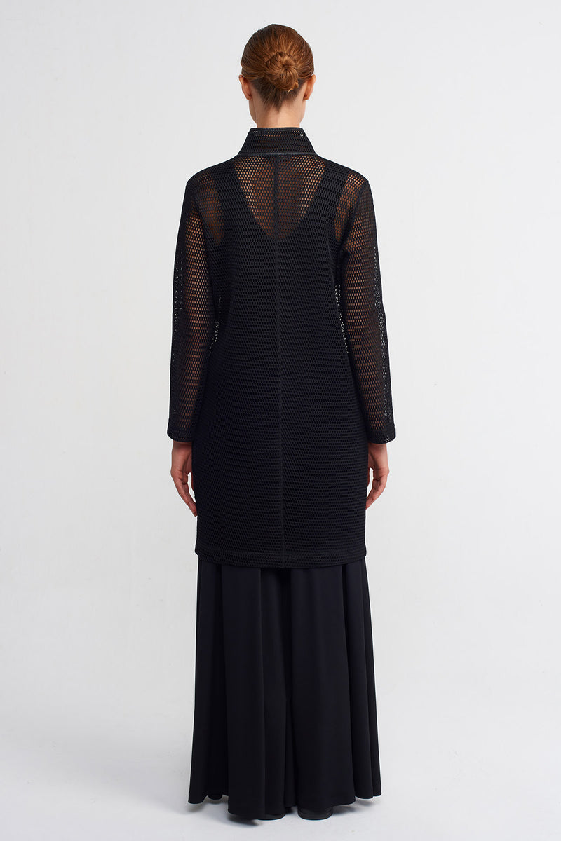 NU Fishnet Mesh Jacket Black