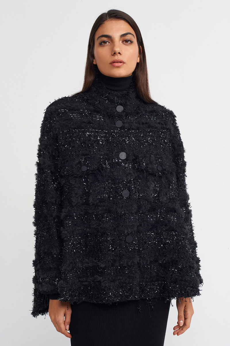 NU Distressed Snap-Front Jacket Black