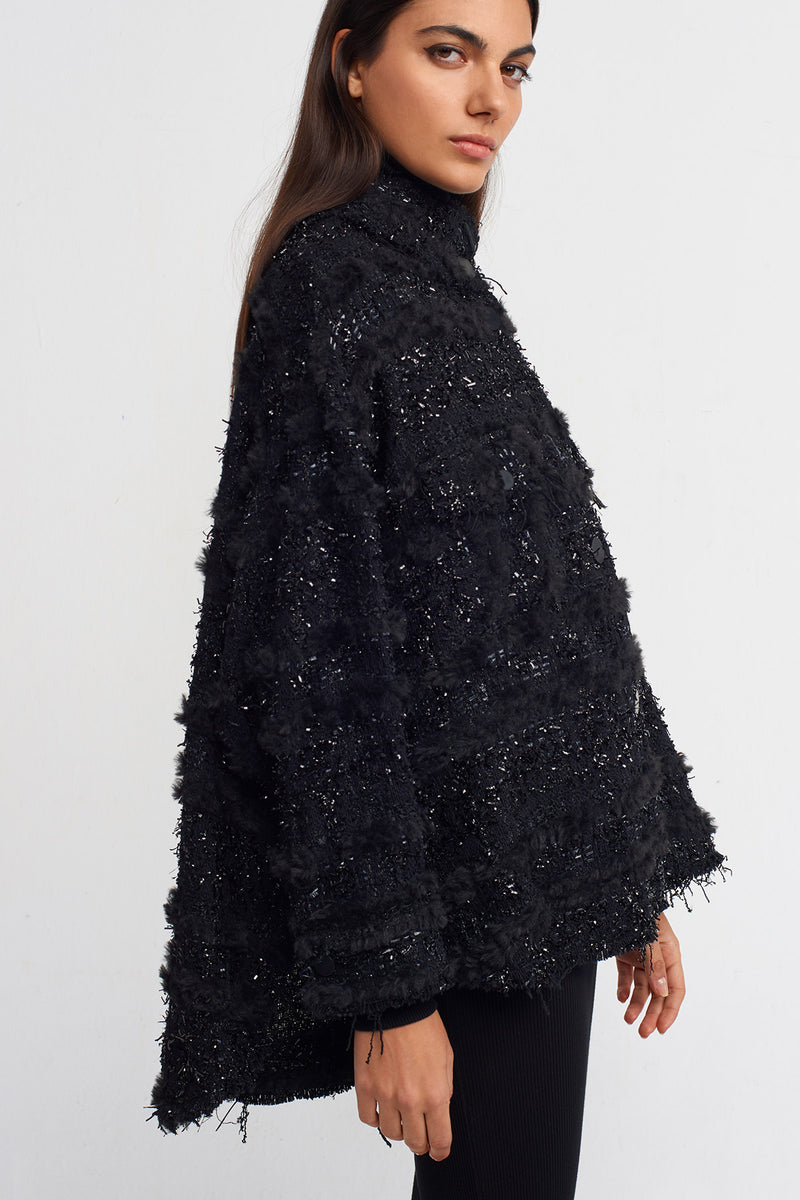 NU Distressed Snap-Front Jacket Black