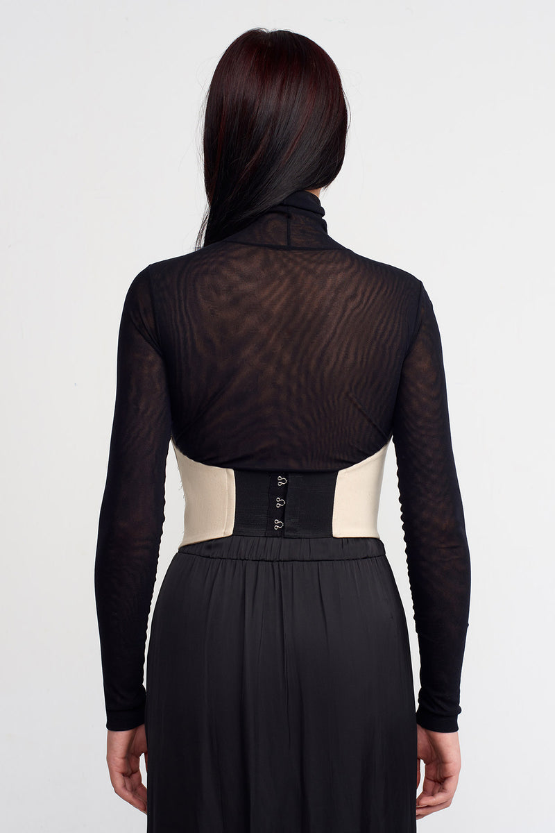 NU Printed Corset Bustier Natural/Black