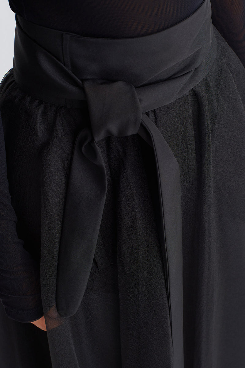 NU Organza Flared Skirt Black