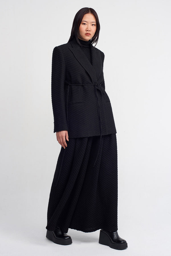 NU Belted Blazer Jacket Black