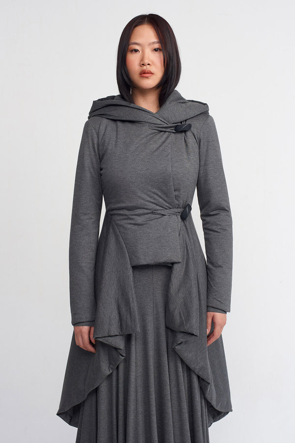 NU Padded Tuxedo Jacket Dark Grey Melange