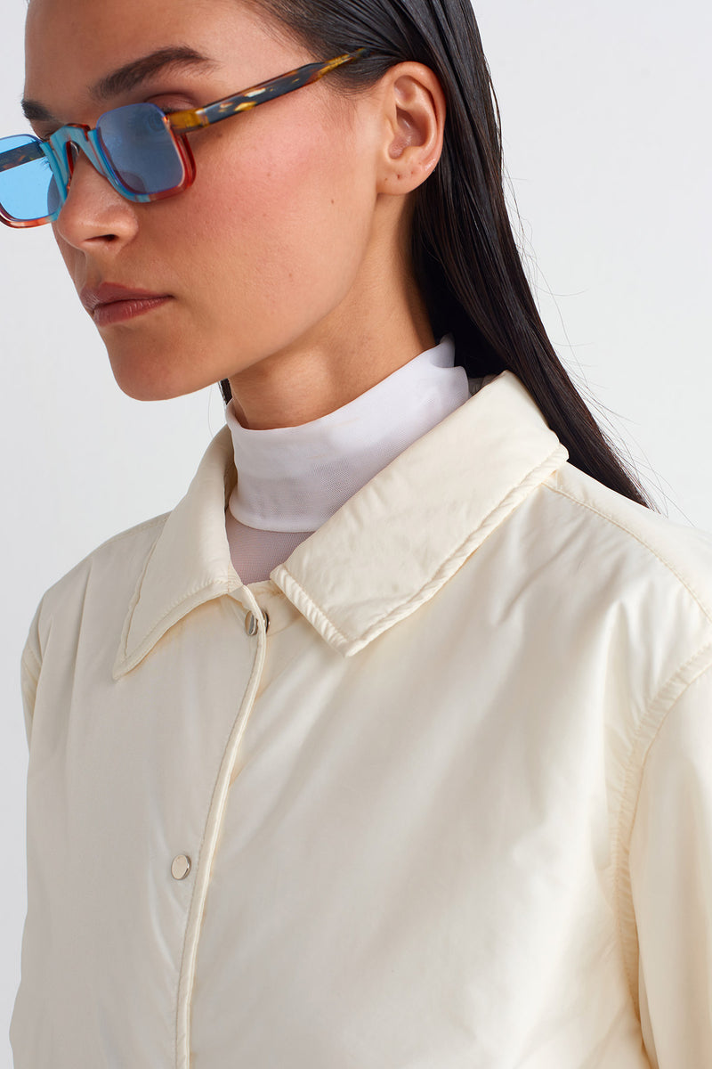 NU Padded Shirt Jacket Ecru
