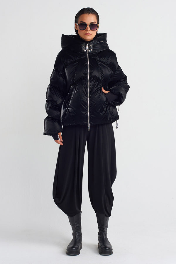 NU Hooded Puffer Jacket Black