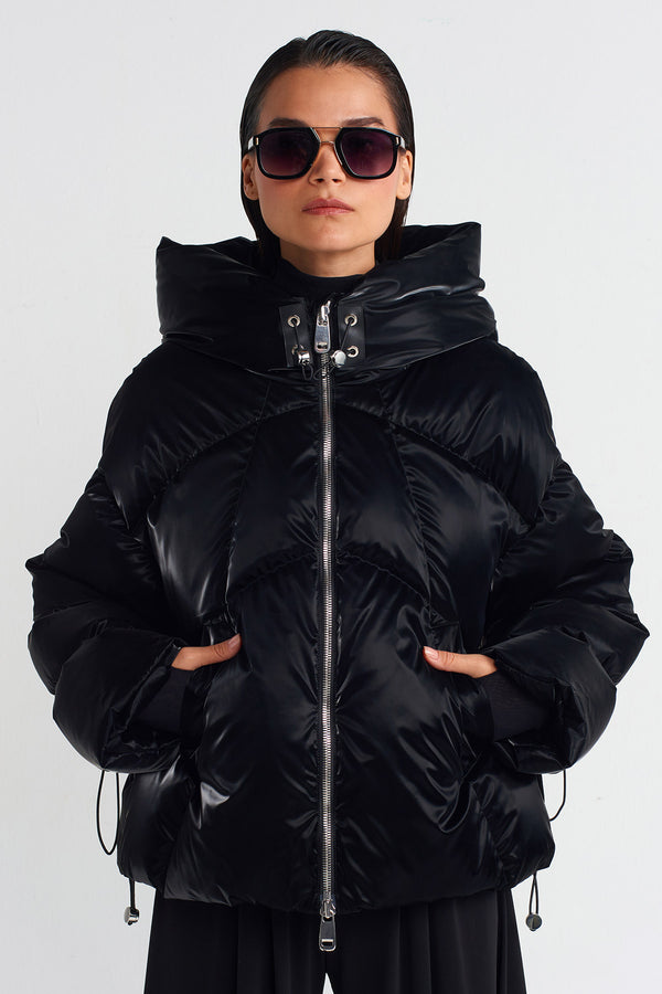 NU Hooded Puffer Jacket Black