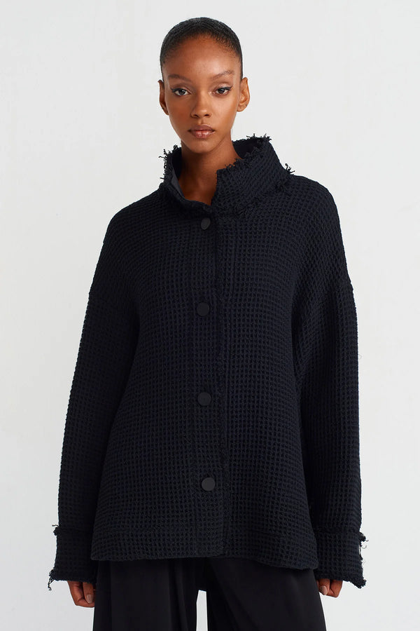 NU Textured Fabric Jacket Black
