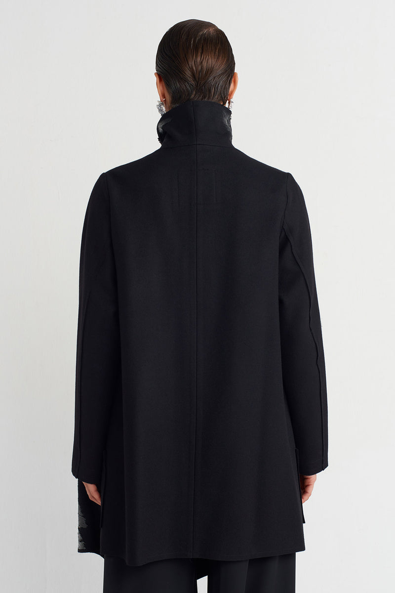 NU Painted And Embroidered Stylish Jacket Black